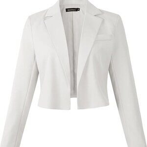 Beninos Womens Casual Blazers Open Front Cropped Blaze
